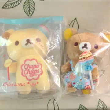리락쿠마 츄파차프스 매달린 봉제 인형 파우치 포함 봉제 인형 세트