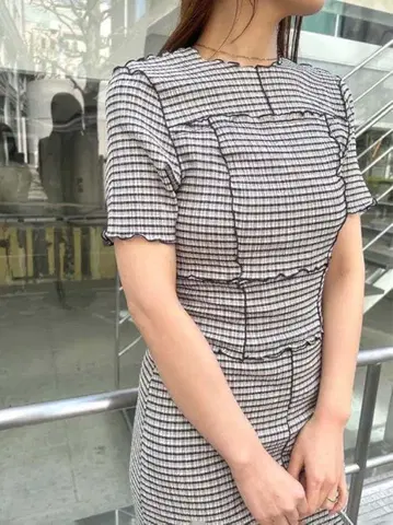 SNIDEL 깅엄 멜로 원피스