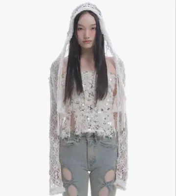 theredthread S lacy hoodie flower