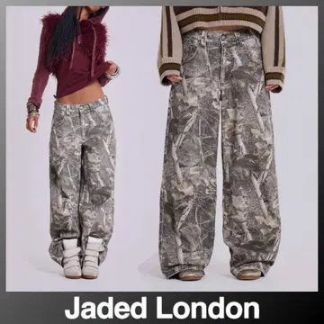 TWICE 착용! Jaded London 카모플라주 와이드 레그 데님