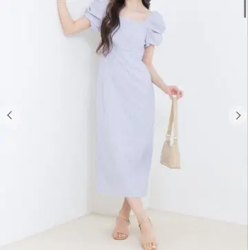 바리에이션 볼륨 슬리브 I라인 원피스