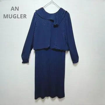 [ AN MUGLER ] 티셔츠 원피스 롱 기장 개더 스커트 쇼와 레트로