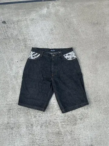 블랙 데님 숏팬츠