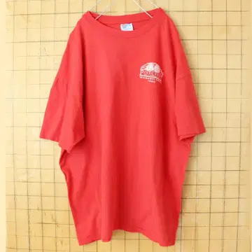 빅 사이즈 90년대 USA Hanes 반팔 티셔츠 레드 XXL ss7