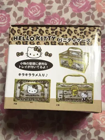 새상품 헬로키티 베니티 케이스 레오파드 무늬 반짝이는 라메 믹스