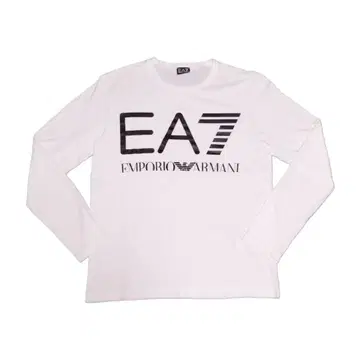 EMPORIO ARMANI EA7 롱 슬리브 프린트 티셔츠 XL 화이트