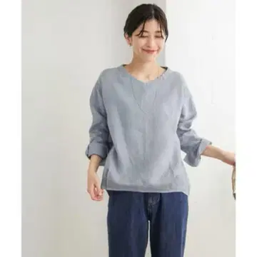 린넨 백 턱 풀오버