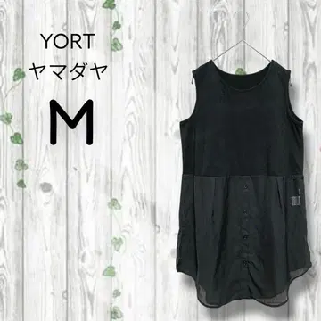 YORT 야마다야 슬리브리스 상의 도킹 튜닉 이소재 블랙