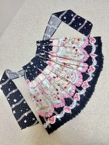 BABY Merry Sweet Castle 패턴 스커트 블랙