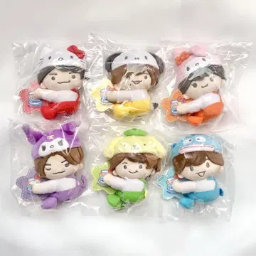 나니와단시 산리오 마스코트 봉제 인형 6개 세트