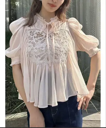 snidel 자수 블라우스 SWFB242038 핑크