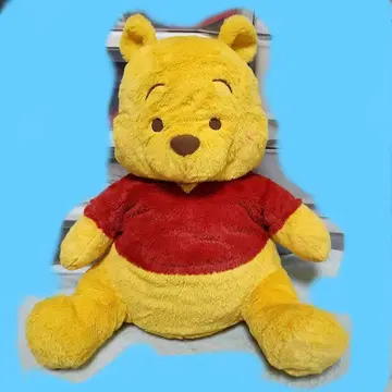 곰돌이 푸 빨간 볼 그랑데 봉제인형 앉은 자세