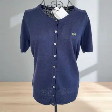 [새 상품] LACOSTE 라코스테 코튼 린넨 가디건 반팔 니트 38