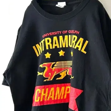 오센틱 INTRAMURAL 챔피온 T셔츠 블랙 구제 의류