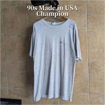 90년대 USA 제작 Champion 티셔츠 그레이 싱글 스티치 XL