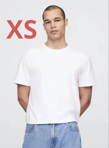 GAP 헤비 웨이트 크롭 티셔츠 쇼트 길이 화이트 XS