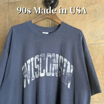90년대 USA 제 페이드 Wisconsin 칼리지 티셔츠
