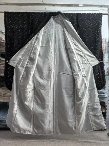 레이스 후리소데 블랙 단품 기모노 성인식