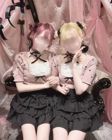 미셸 마카롱 Luv 초커가 달린 탑 프리 사이즈 핑크