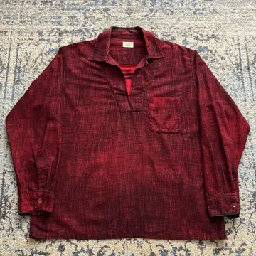 50s Nofade 프린트 넬 카스리 풀오버 검 60s 빈티지