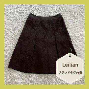 Leilian 다크 브라운 플레어 스커트