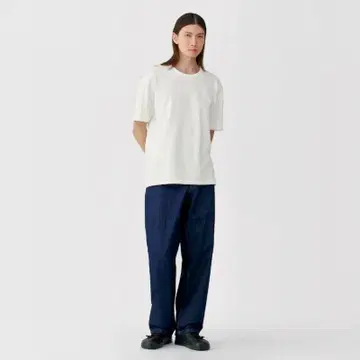 [완판템] MUJI Labo 예전 제법으로 짜 올린 천축 크루넥 티셔츠