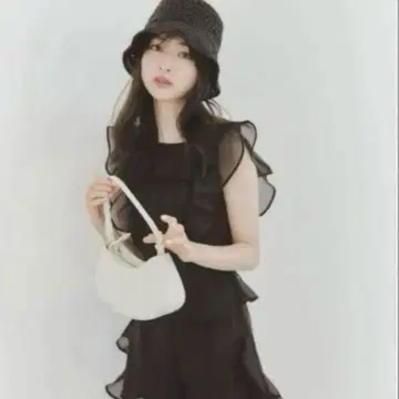 SNIDEL 오간자 프릴 스커트 숏팬츠 블랙 0