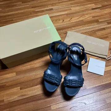 sergio rossi 힐 샌들 통굽 샌들 블루 371/2
