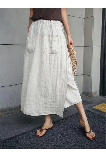 면 린넨 와이드 팬츠 린넨 스커트 여성용 여름 가우초 팬츠
