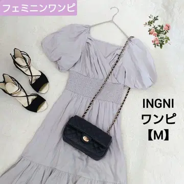 성숙 큐트 INGNI 카슈쿨 티어드 퍼프 슬리브 원피스