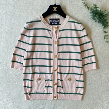 BOUTIQUE MOSCHINO 모스키노 코튼 크루넥 가디건