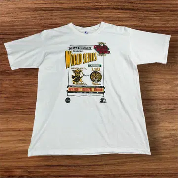 90s STARTER NCAA 티셔츠 월드 시리즈 칼리지 로고