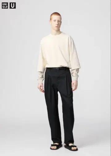 완판템 유니클로 UNIQLO U 턱 와이드 팬츠 블랙 W82
