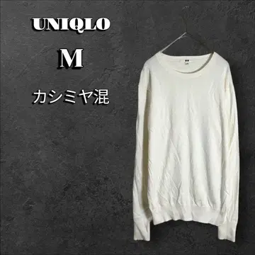 유니클로 코튼 캐시미어 크루넥 스웨터 화이트 화이트 M