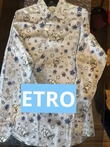 [컨디션 최상] 에트로 셔츠 39 타투 패턴 긴팔 셔츠 ETRO