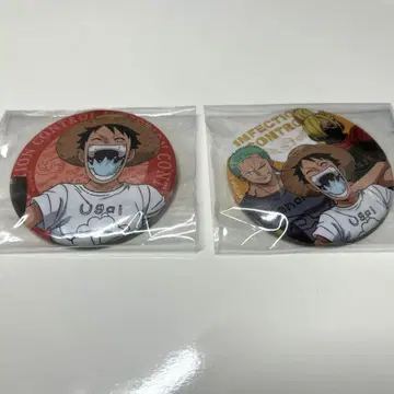원피스 감염 예방 메시지 캔뱃지 루피 루피&상디&조로