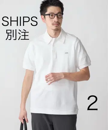 [SHIPS 별주] LACOSTE 클래식 니트 리브 피케 셔츠 화이트 2