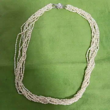 담수 펄 8연 목걸이 화이트 63cm 포멀 레트로 앤티크