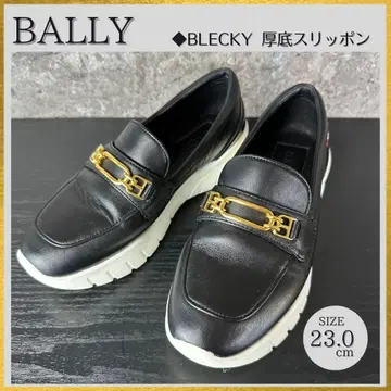 S361 BALLY 로고 비트 통굽 스니커즈 슬립온 블랙 36(23cm)