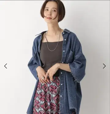새상품 LEPSIM 데님 BIG 튜닉 셔츠 인디고 블루
