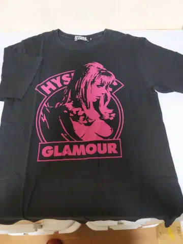 HYSTERICGLAMOUR 티셔츠 블랙, 로고, 사이즈 M