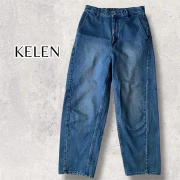 KELEN 케렌 커브 라인 데님 팬츠 'EVY' 넉넉한 실루엣