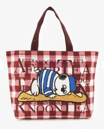 애프터눈 티 PEANUTS 스누피 올라프 로고 에코백