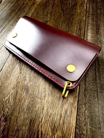 (Horween 크롬 엑셀) 버건디 트래커 월렛