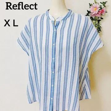 리플렉트 블라우스 셔츠 XL 13호 밴드 카라 세탁 가능 스트라이프