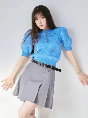 Lilybrown 비쥬 리본 니트 탑