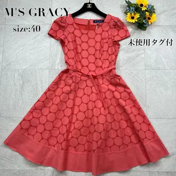 미사용 택 포함 [M'S GRACY] 코튼 레이스 패치워크 원피스