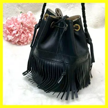 J&M DAVIDSON 백 숄더백 프린지 블랙