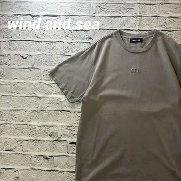 wind and sea 윈드앤씨 피그먼트 다이 티셔츠 로고 자수 M