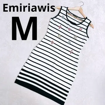 Emiriawis 에밀리아 위즈 보더 비쥬 원피스 슬리브리스 M